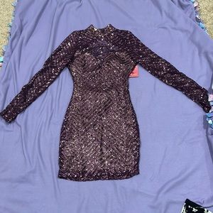 Purple sparkly mini dress